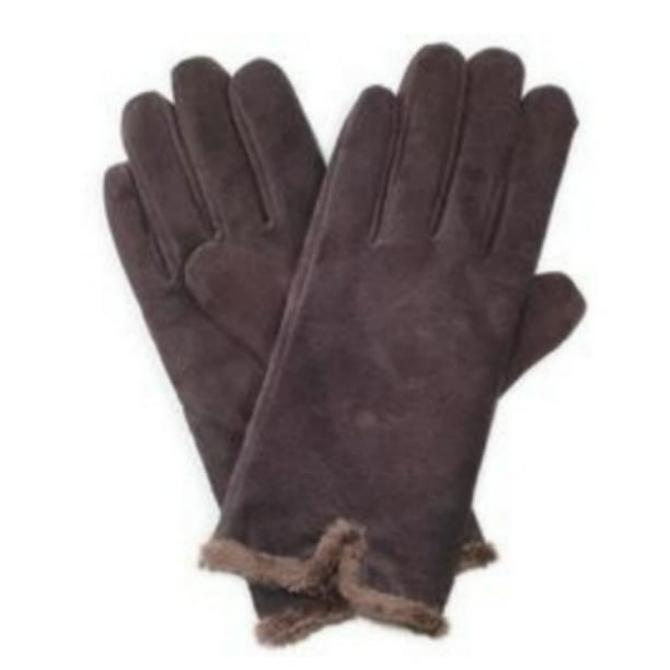 ISOTONER WOMEN'S MICROLUXE SUEDE LEATHER CASUAL GLOVES BROWN MSRP $40 